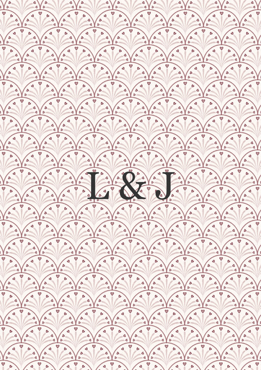 CUSTOM Initial Heart Block Print Pink