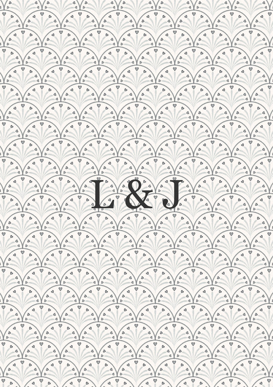 CUSTOM Initial Heart Block Print Blue