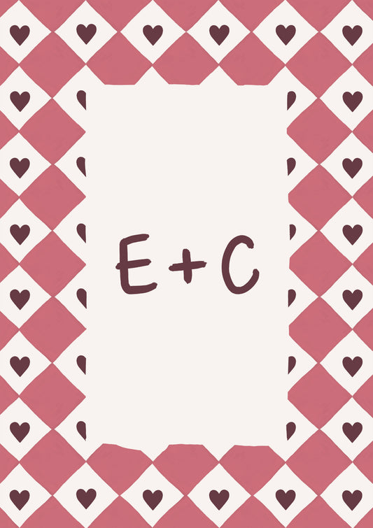 CUSTOM Initial Heart Checkerboard