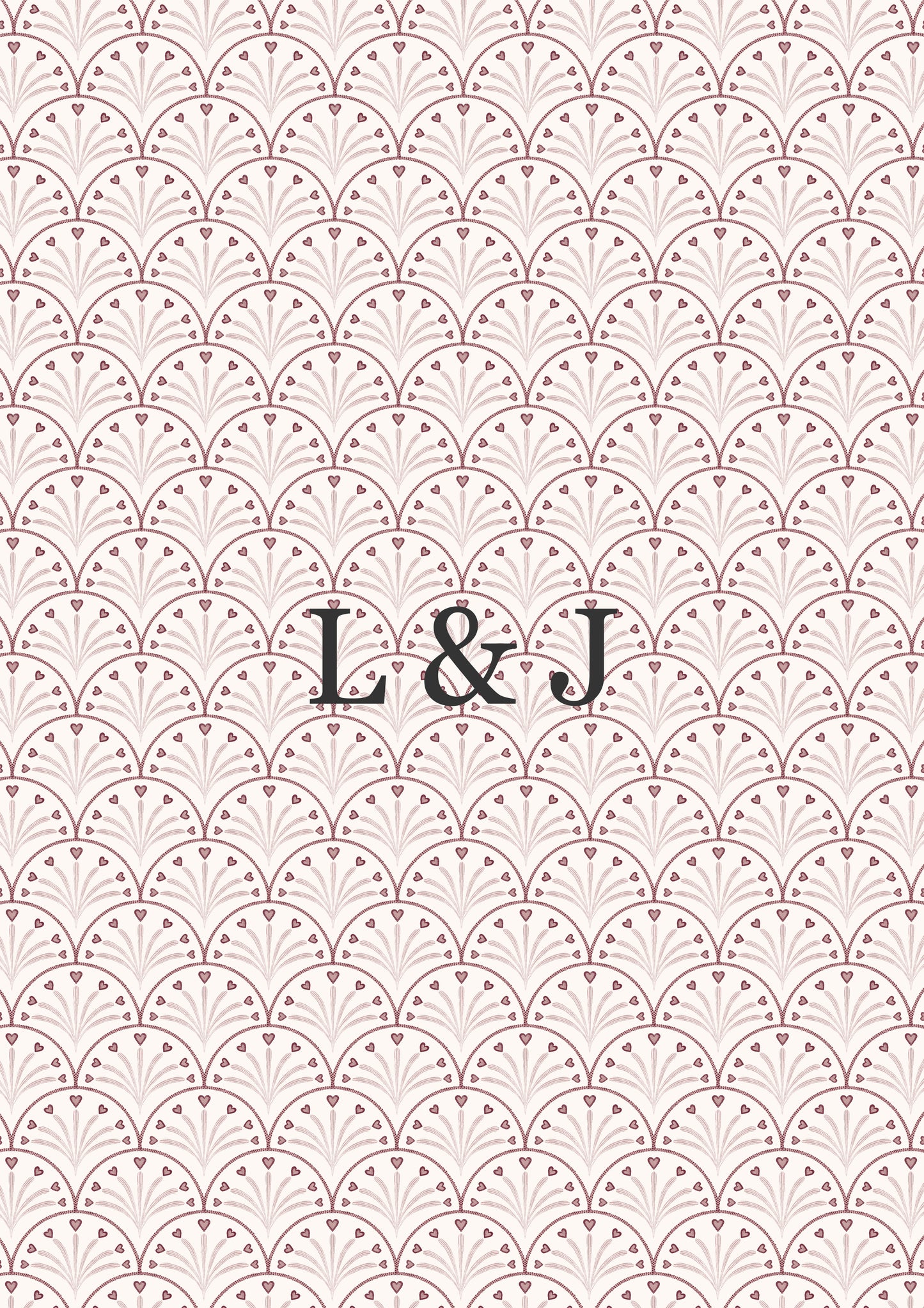 CUSTOM Initial Heart Block Print Pink