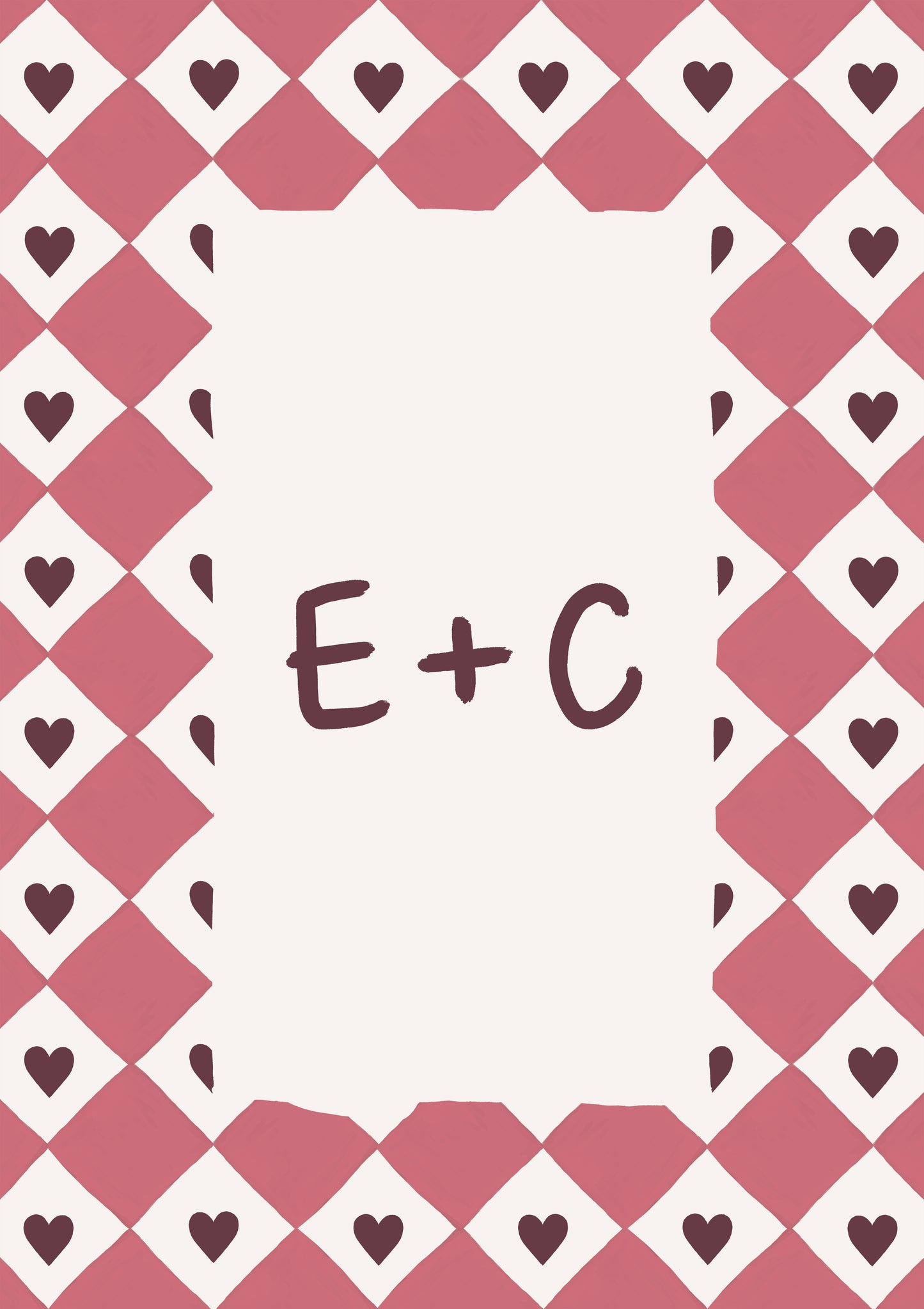 CUSTOM Initial Heart Checkerboard