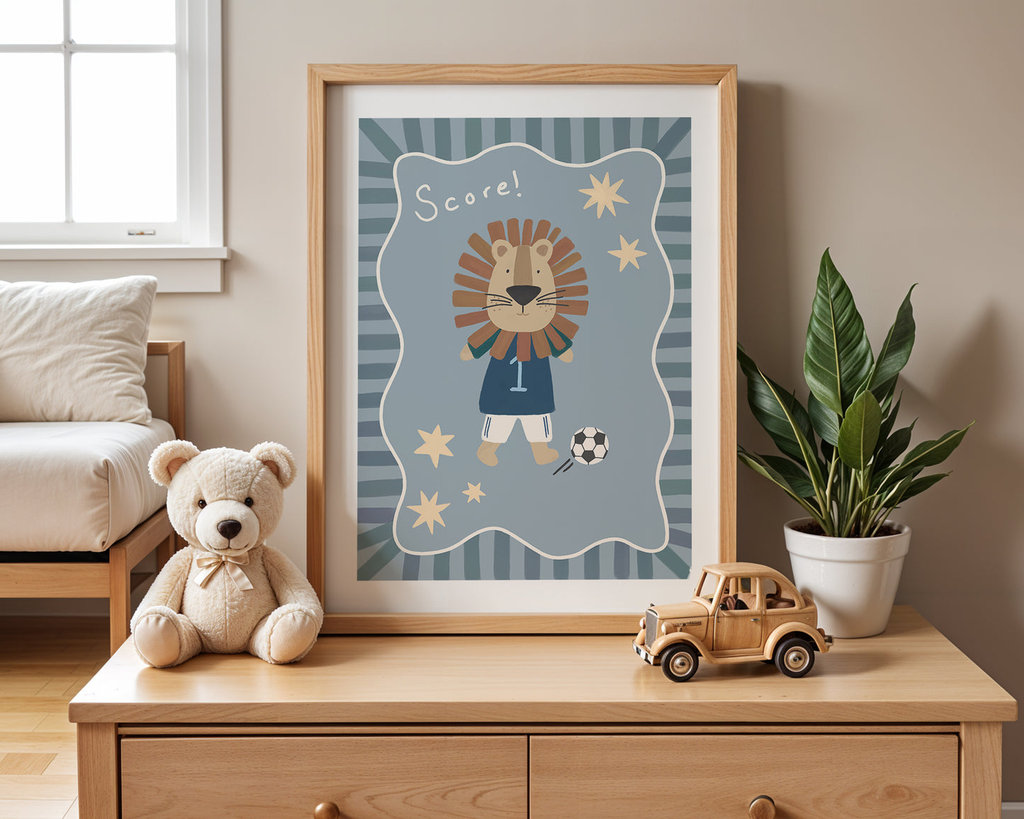 Score! Lion Football Print
