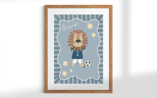 Score! Lion Football Print
