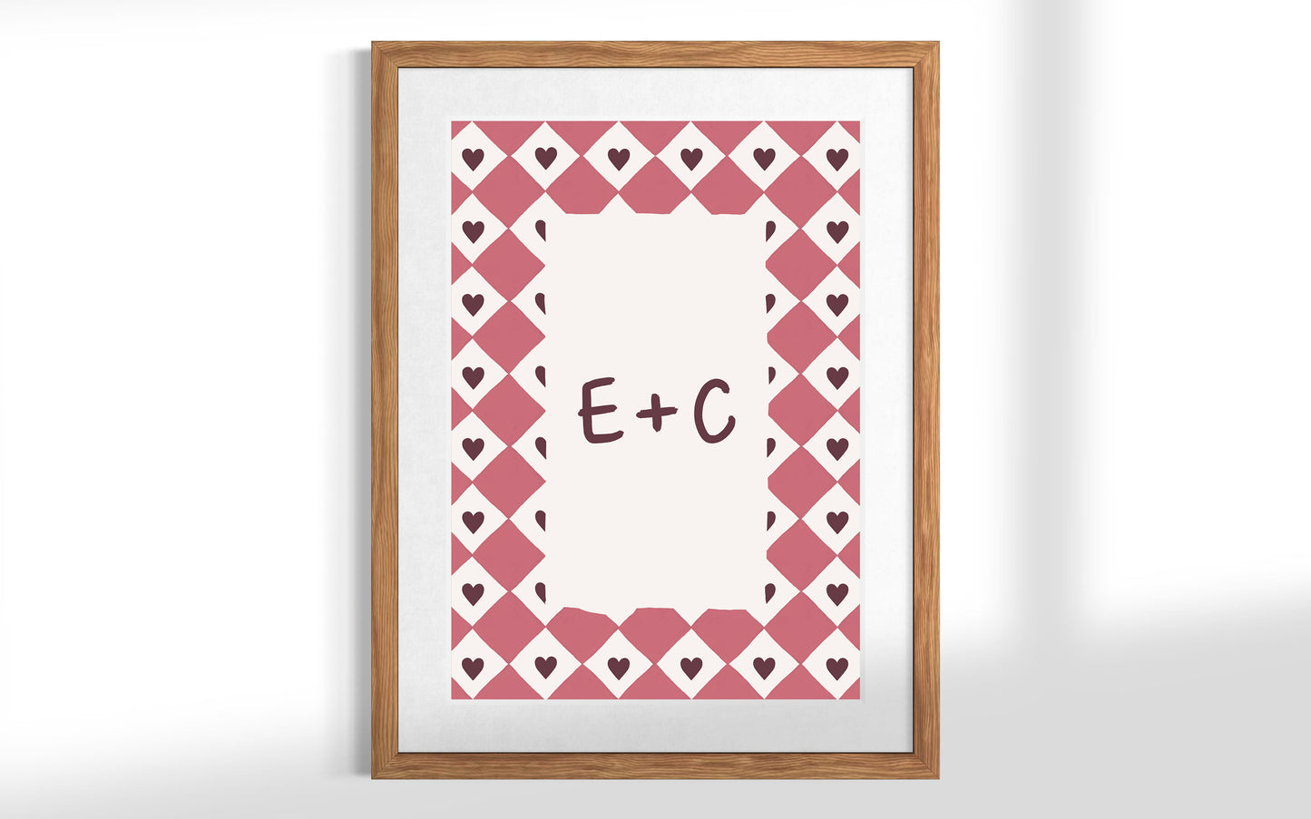 CUSTOM Initial Heart Checkerboard