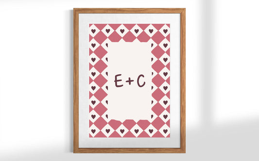 CUSTOM Initial Heart Checkerboard