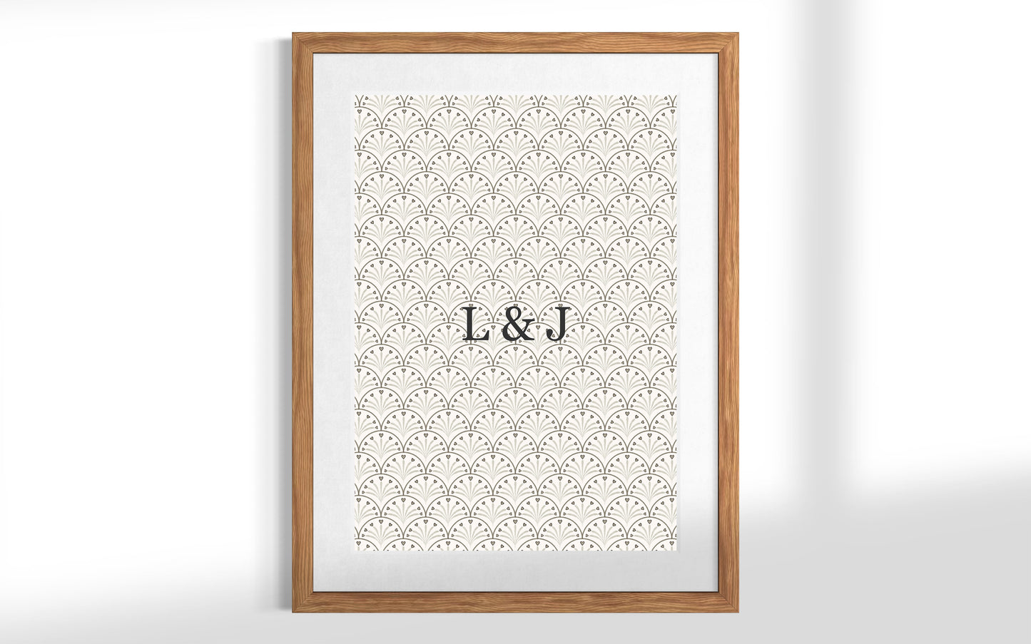 CUSTOM Initial Heart Block Print Green