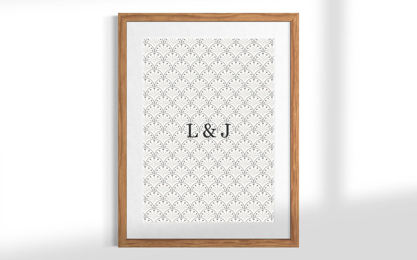 CUSTOM Initial Heart Block Print Blue